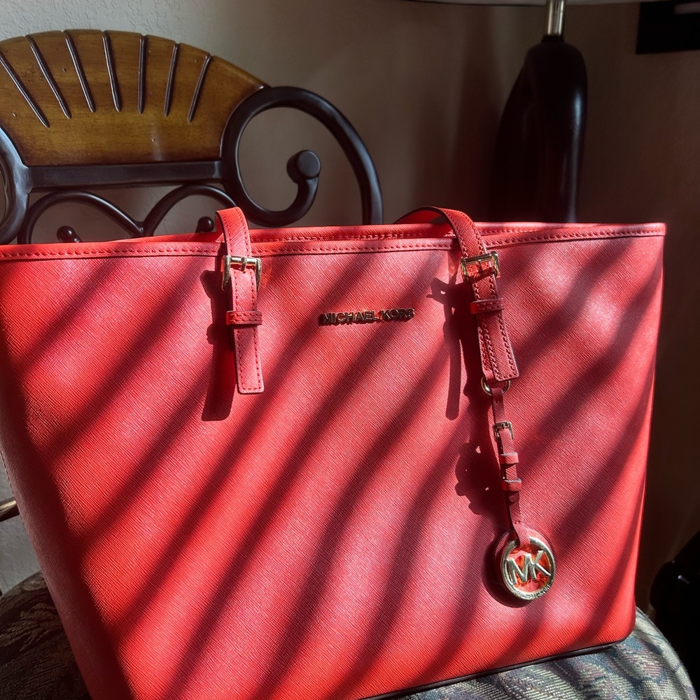 Michael Kors Red Tote Bag